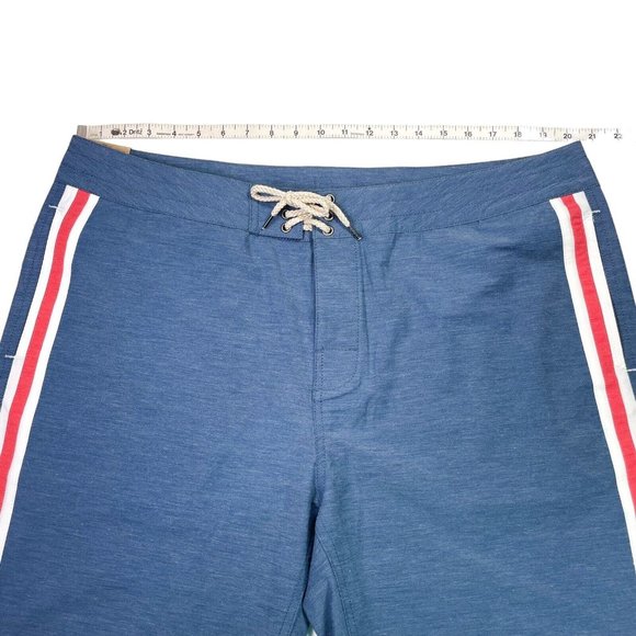 Faherty Retro Surf Stripe 7” Boardshort Blue Red Stripe- Mens 40- NWT MSRP $98 - Picture 9 of 9